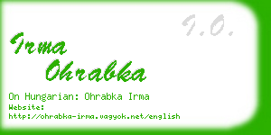 irma ohrabka business card